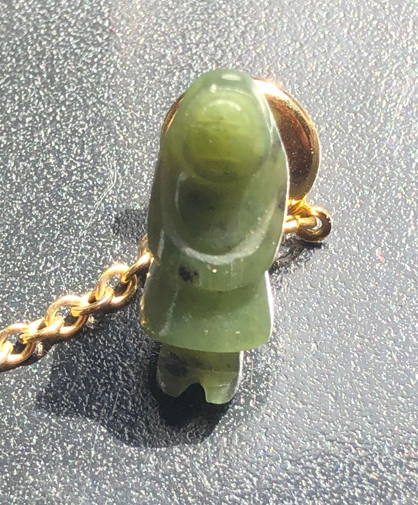 Vintage Green Jade Pin: Vintage Green Jade Pin