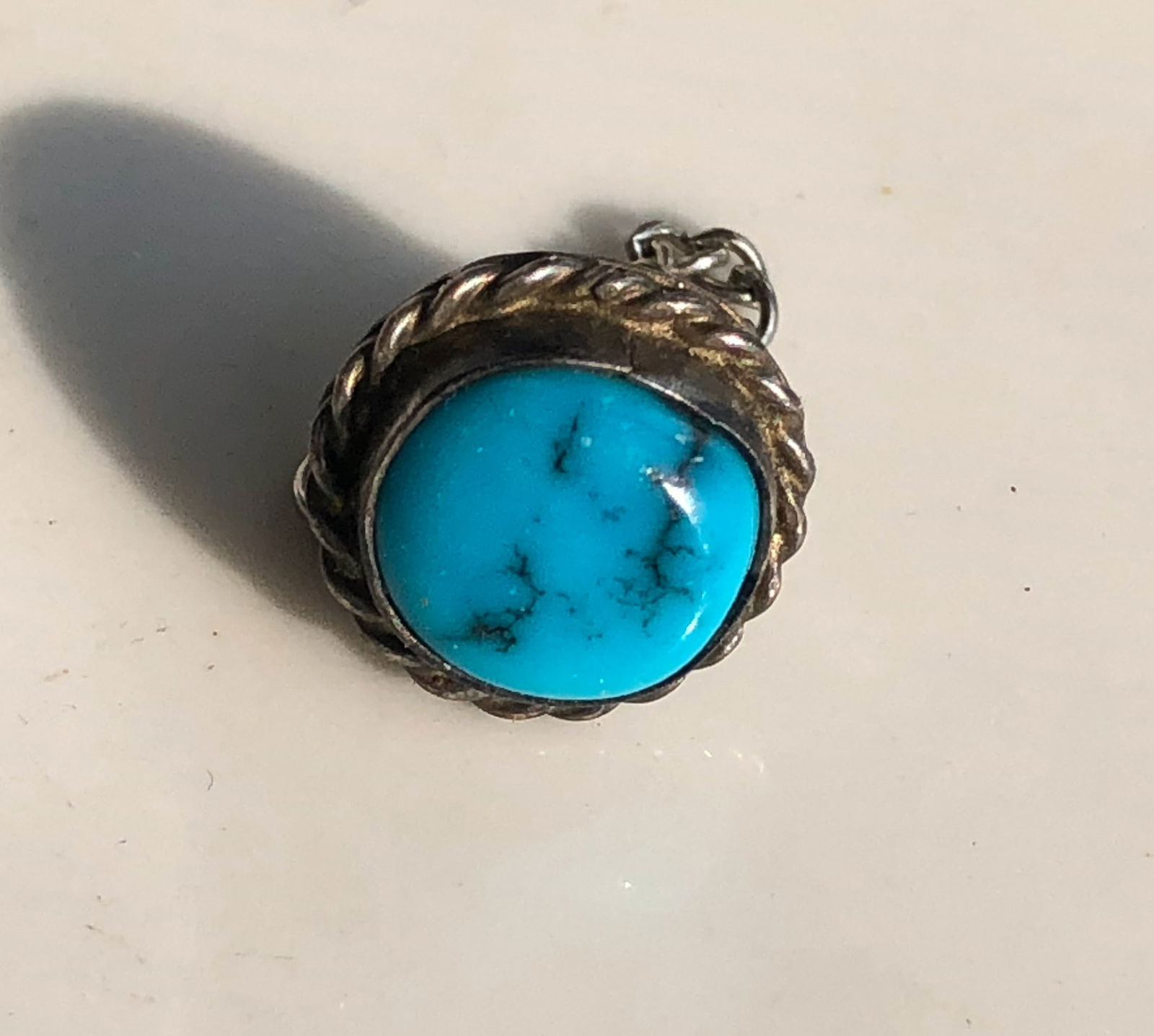 Turquoise Silver Pin - 2