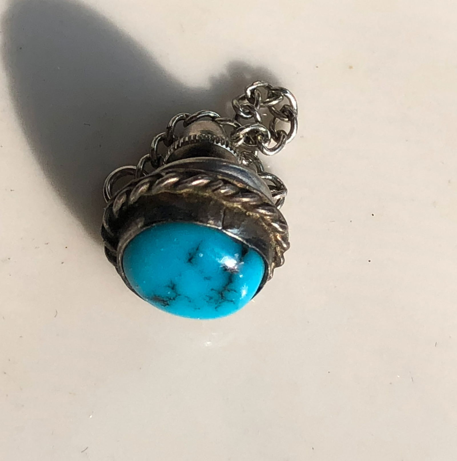 Turquoise Silver Pin - 3