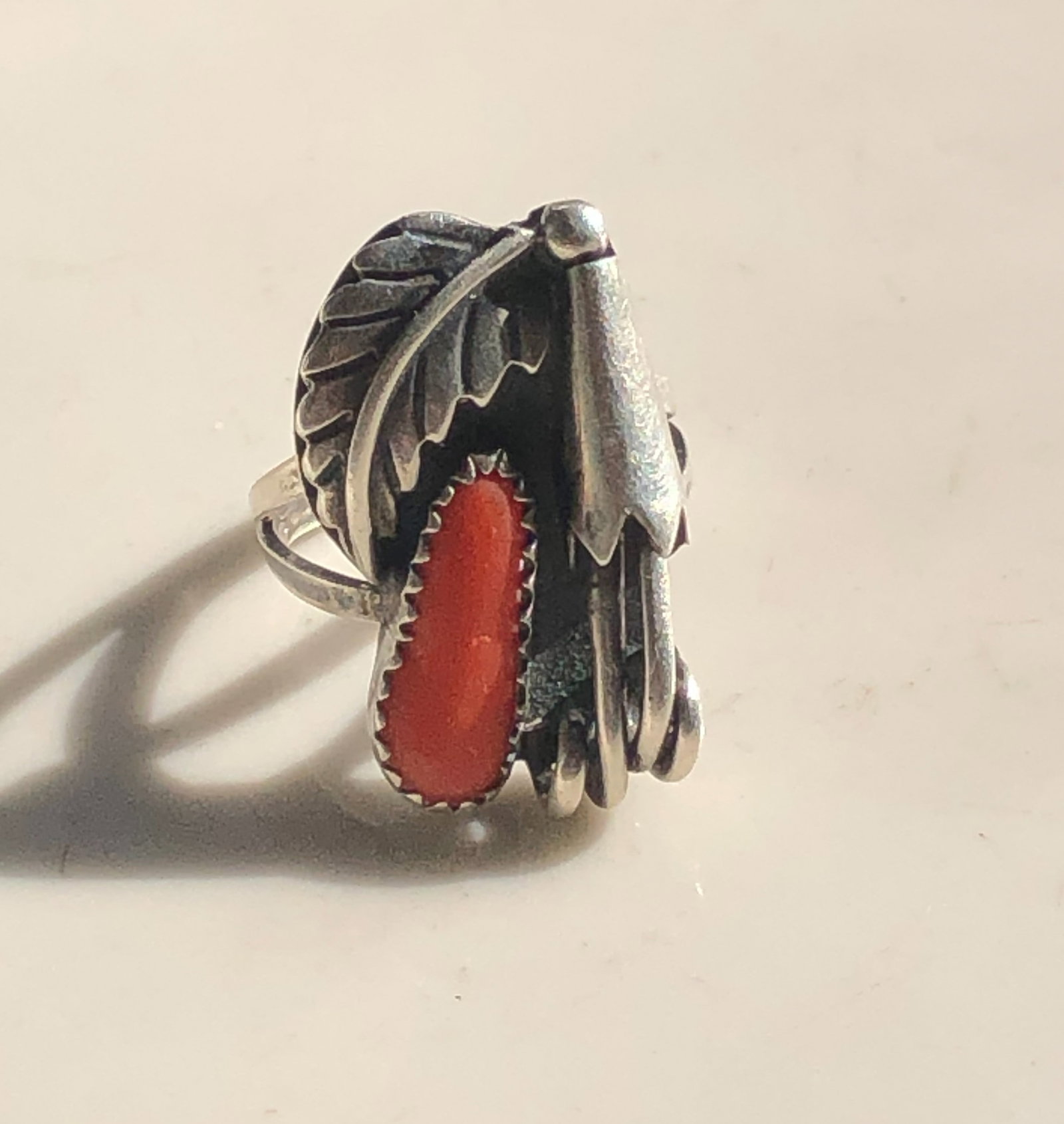 Vintage Coral Silver Ring (1 of 3)