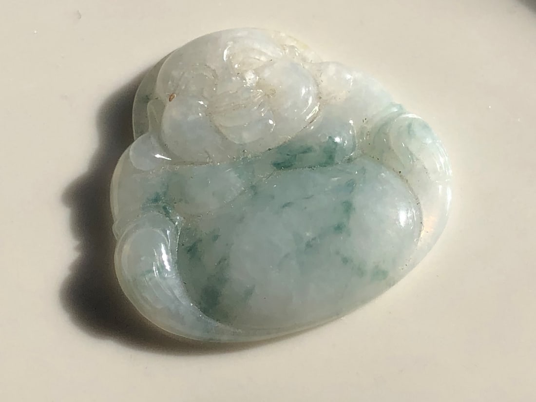Natural Jadeite Buddha Pendant: Natural Jadeite Buddha Pendant, Size: 1.5" x 1.5"