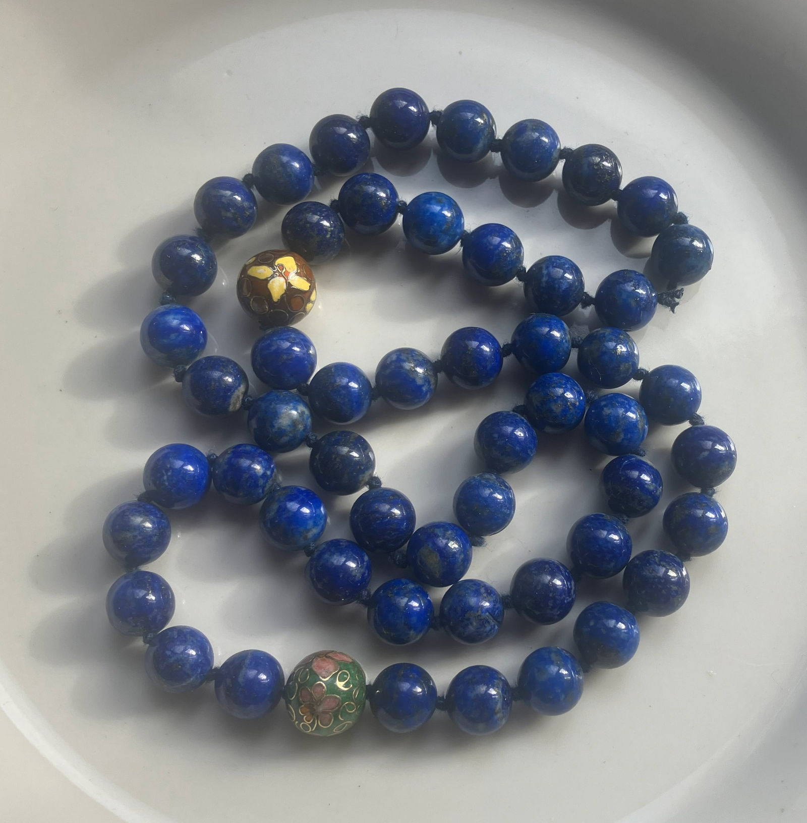 Natural Lapis Beads Necklace: Natural Lapis Beads Necklace, Size of each bead: 10mm