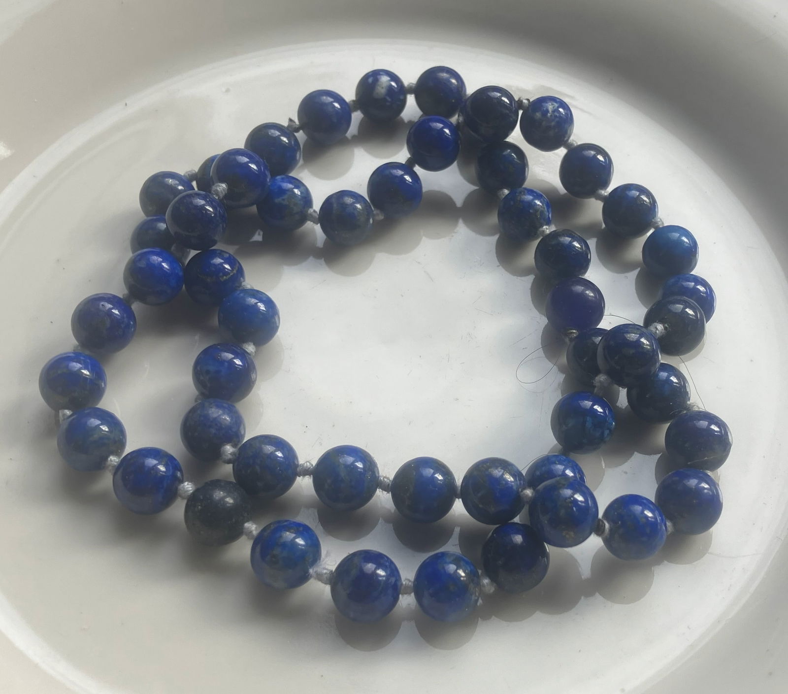 Natural Lapis Beads Necklace: Natural Lapis Beads Necklace, Size of each bead: 10mm