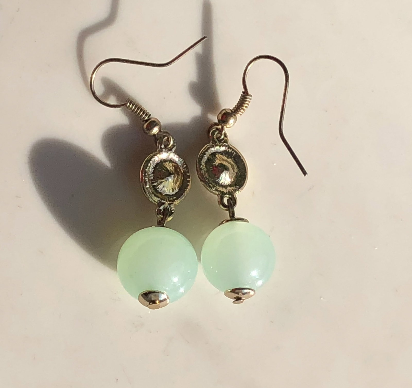 Pair of Green Stone Earrings: Pair of Green Stone Earrings