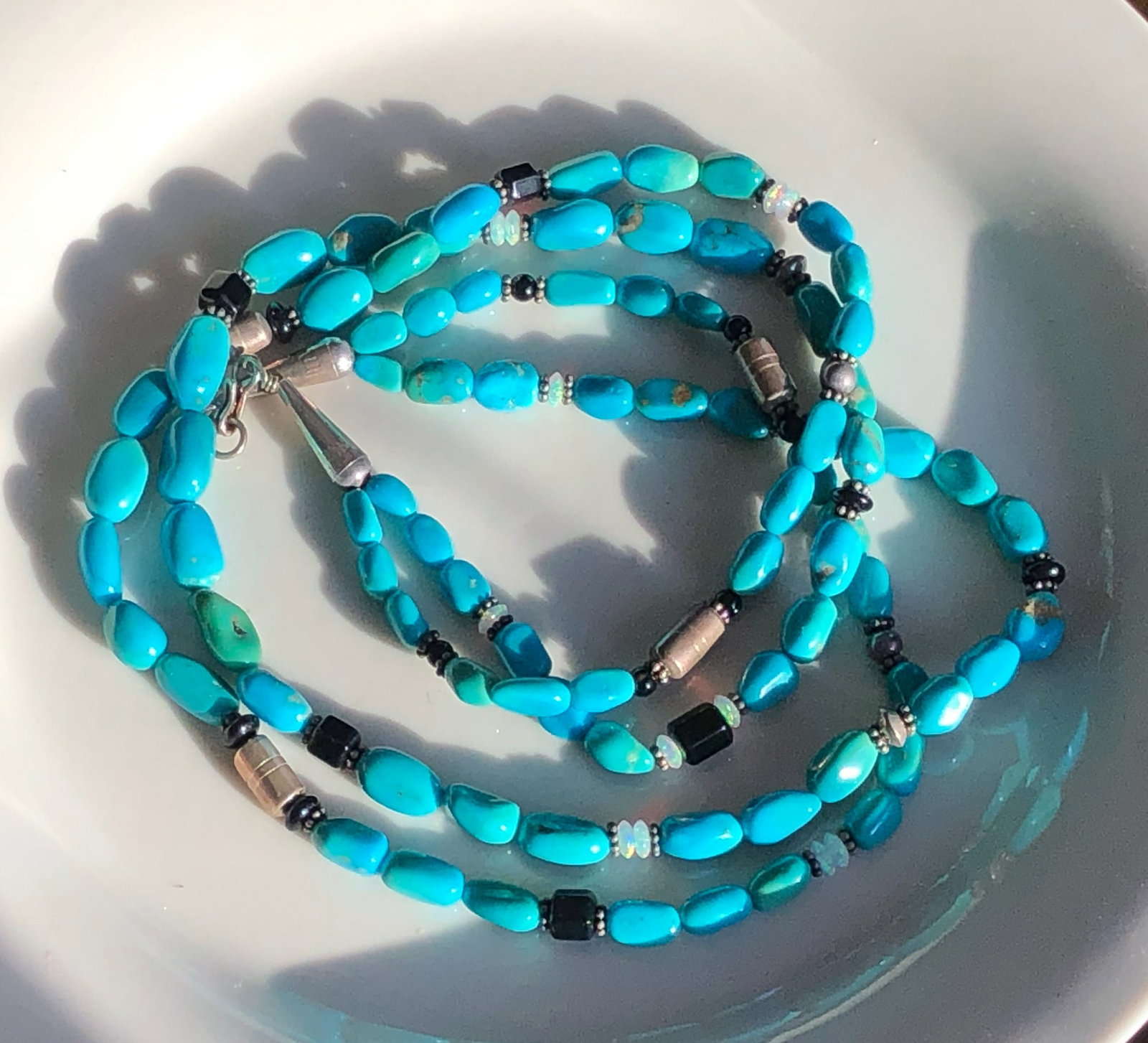 Sleaping Beauty Turquoise Necklace with Silver Clasp: Sleaping Beauty Turquoise Necklace with Silver Clasp