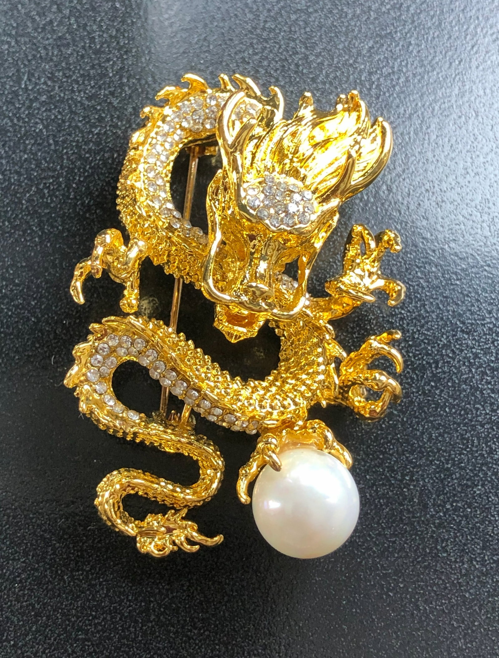 Gold Filled Dragon Brooch Pin (1 of 2)