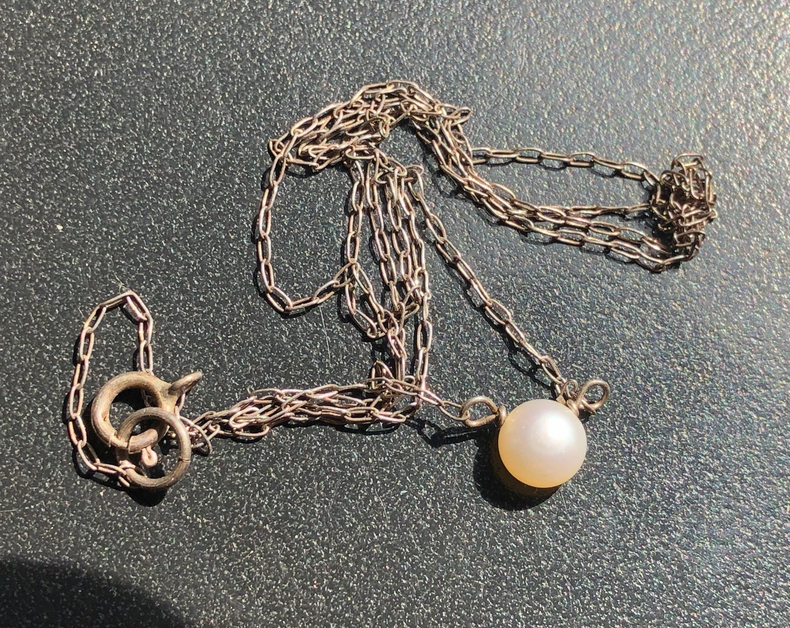 Vintage Silver Pearl Necklace: Vintage Silver Pearl Necklace