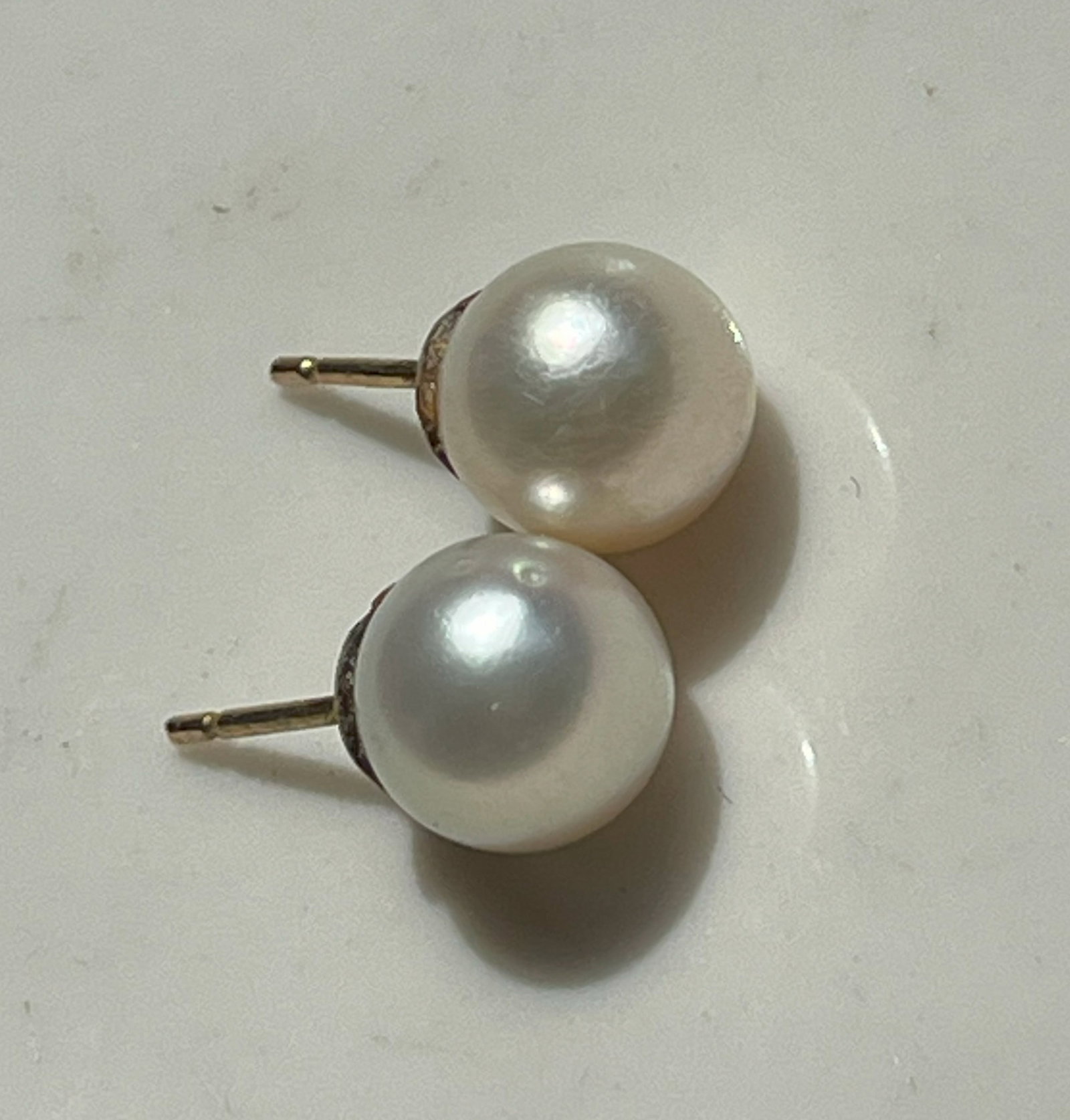 Pair of Silver Faux Pearl Earrings: Pair of Silver Faux Pearl Earrings