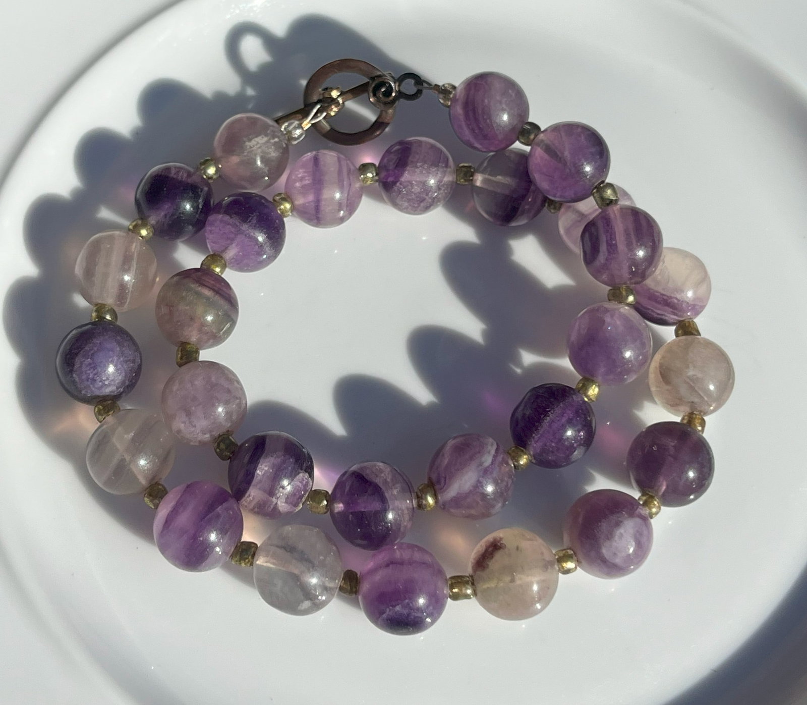 Vintage Amethyst Beads Necklace (1 of 1)