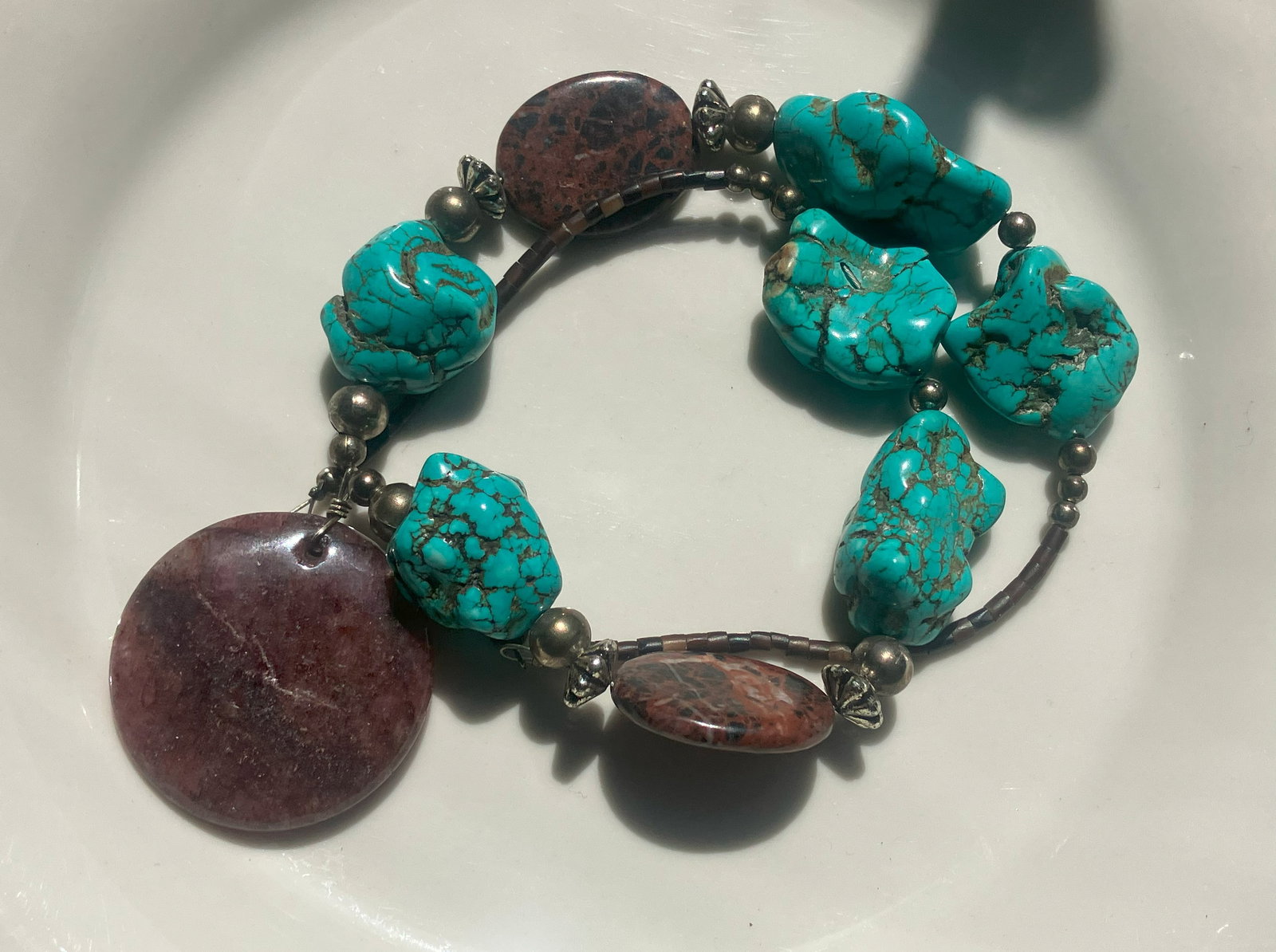 Vintage Tuiquoise Beads Necklace (1 of 4)