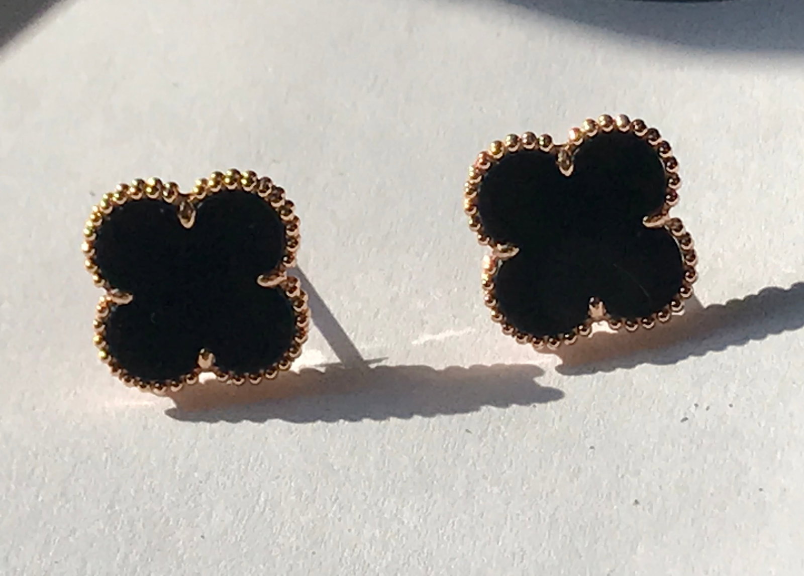 Pair of 18K Gold Black Onyx Earrings (1 of 4)