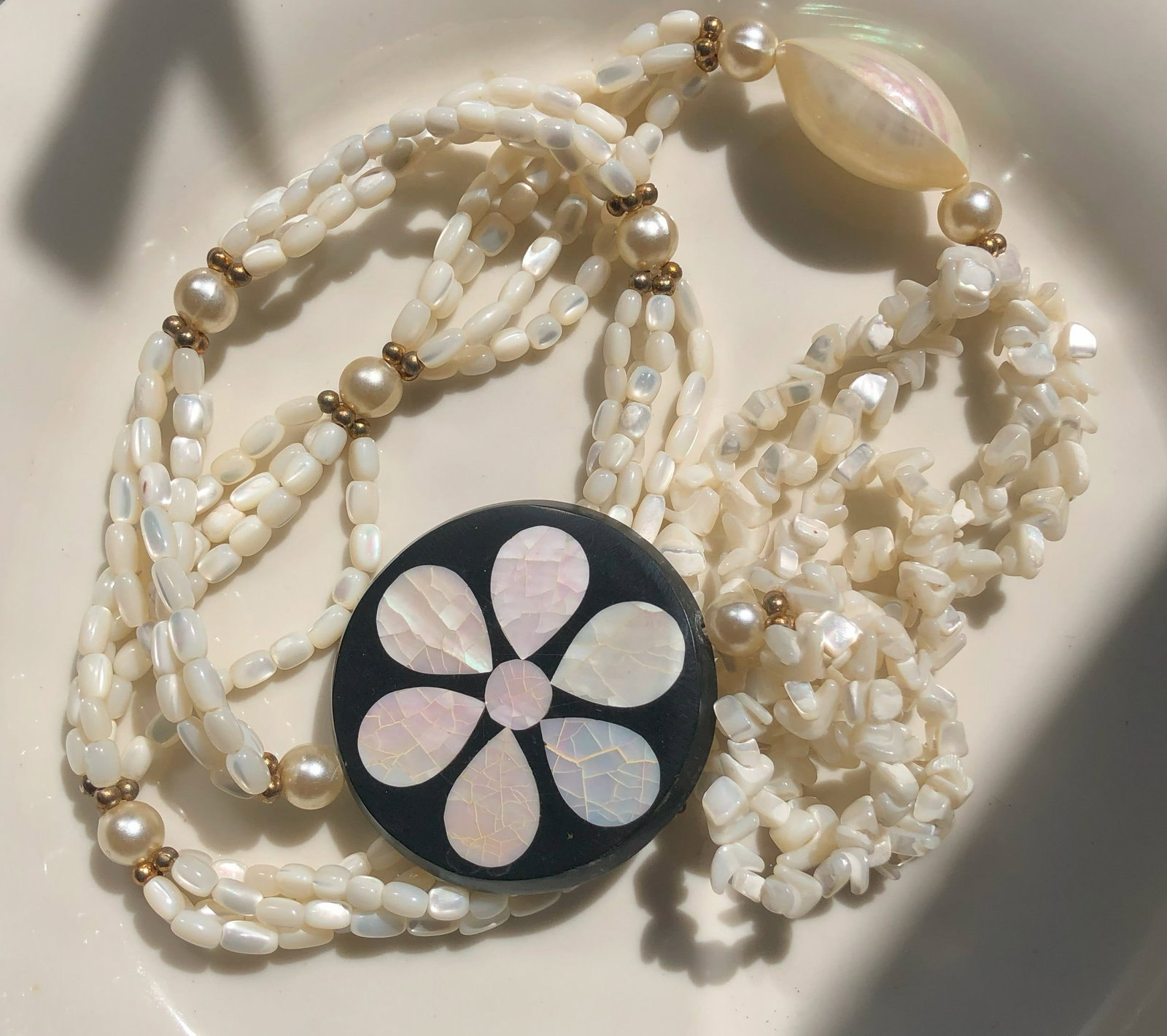 Vintage Mother of Pearl Necklace (1 of 2)