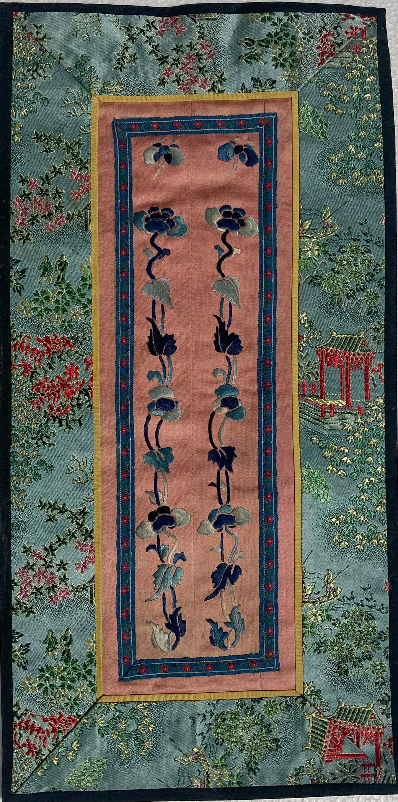 Vintage Embroidery Panel: Vintage Embroidery Panel, Size: 14.5" x 7"