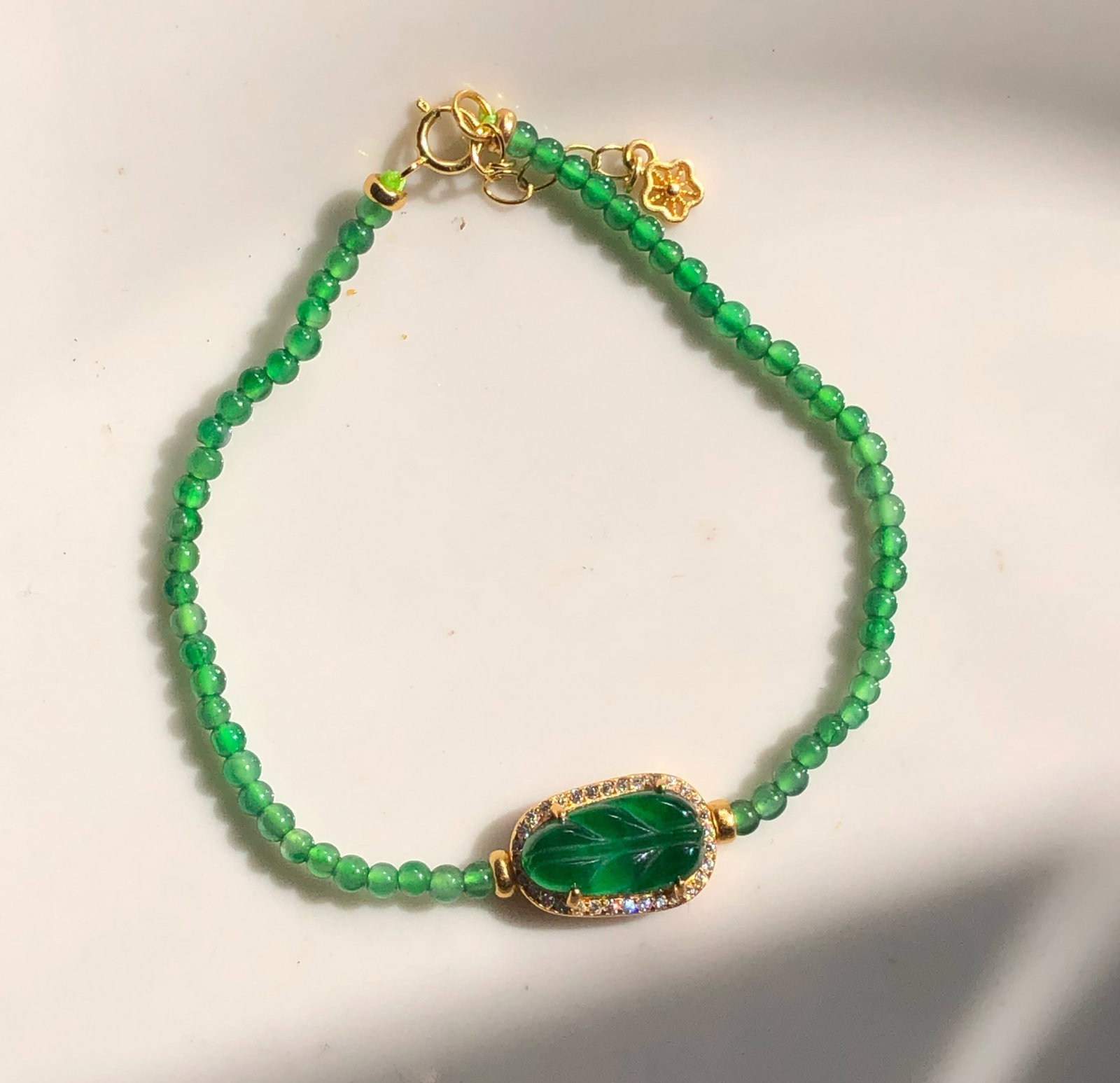 Natural Green Jadeite Bracelet (1 of 2)