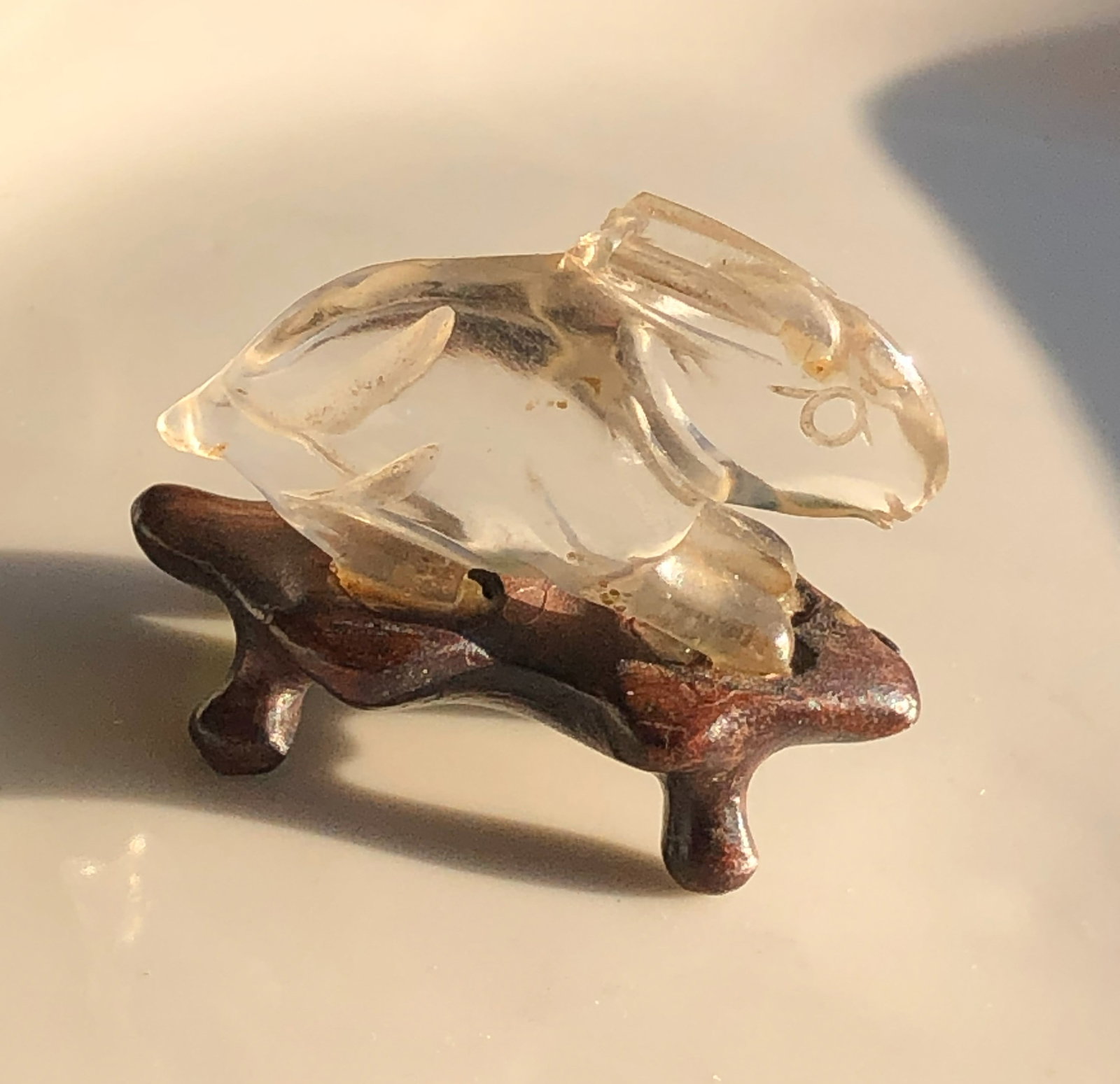 Vintage Crystal Rabbit Statue on Stand (1 of 5)