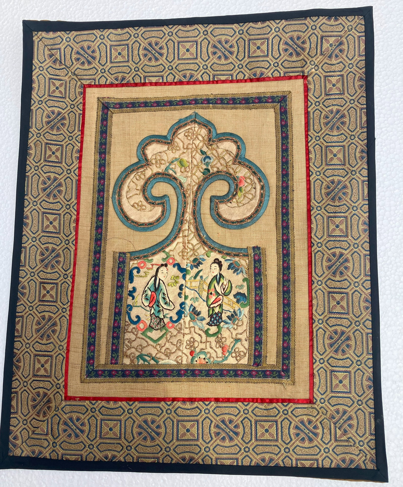 Vintage Embroidery Panel: Vintage Embroidery Panel, Size: 12" x 10"