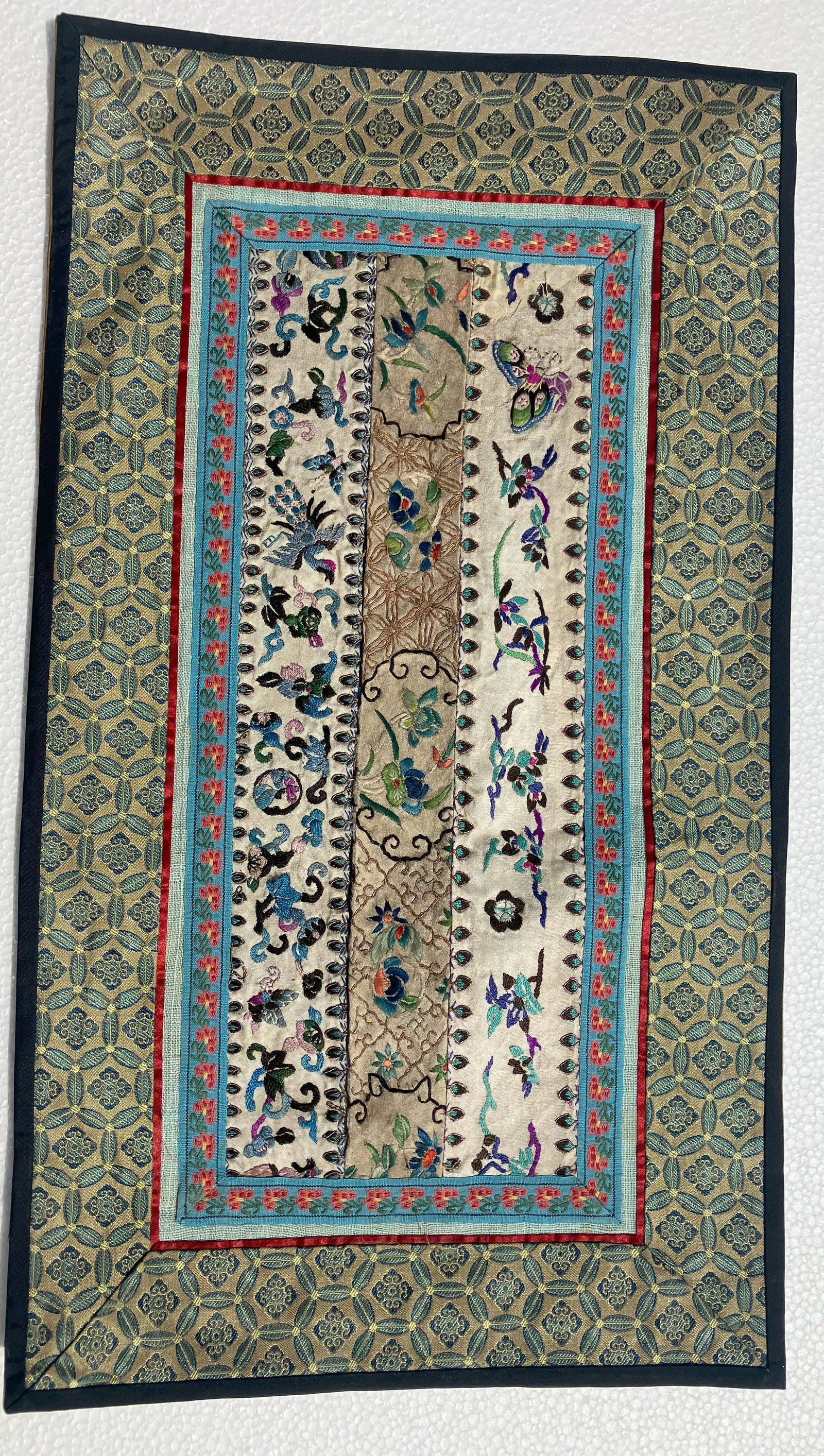 Vintage Embroidery Panel: Vintage Embroidery Panel, Size: 17" x 9"