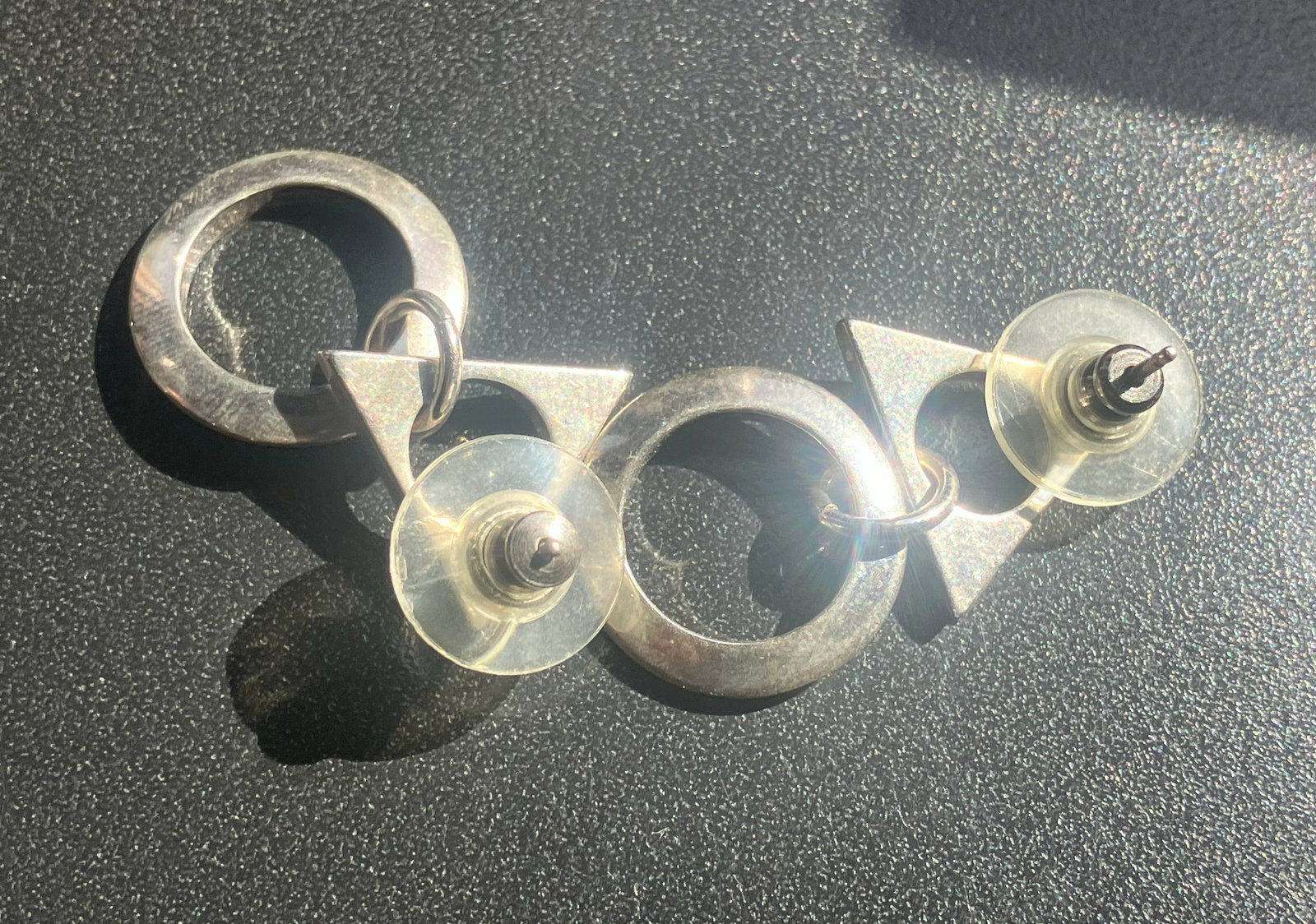 Geometric Silver Earrings - 3