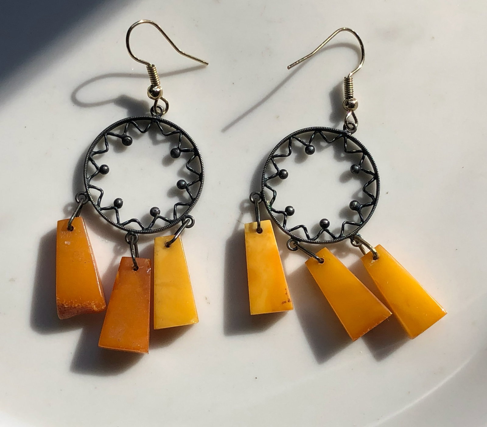 Amber Dangle Earrings - 3