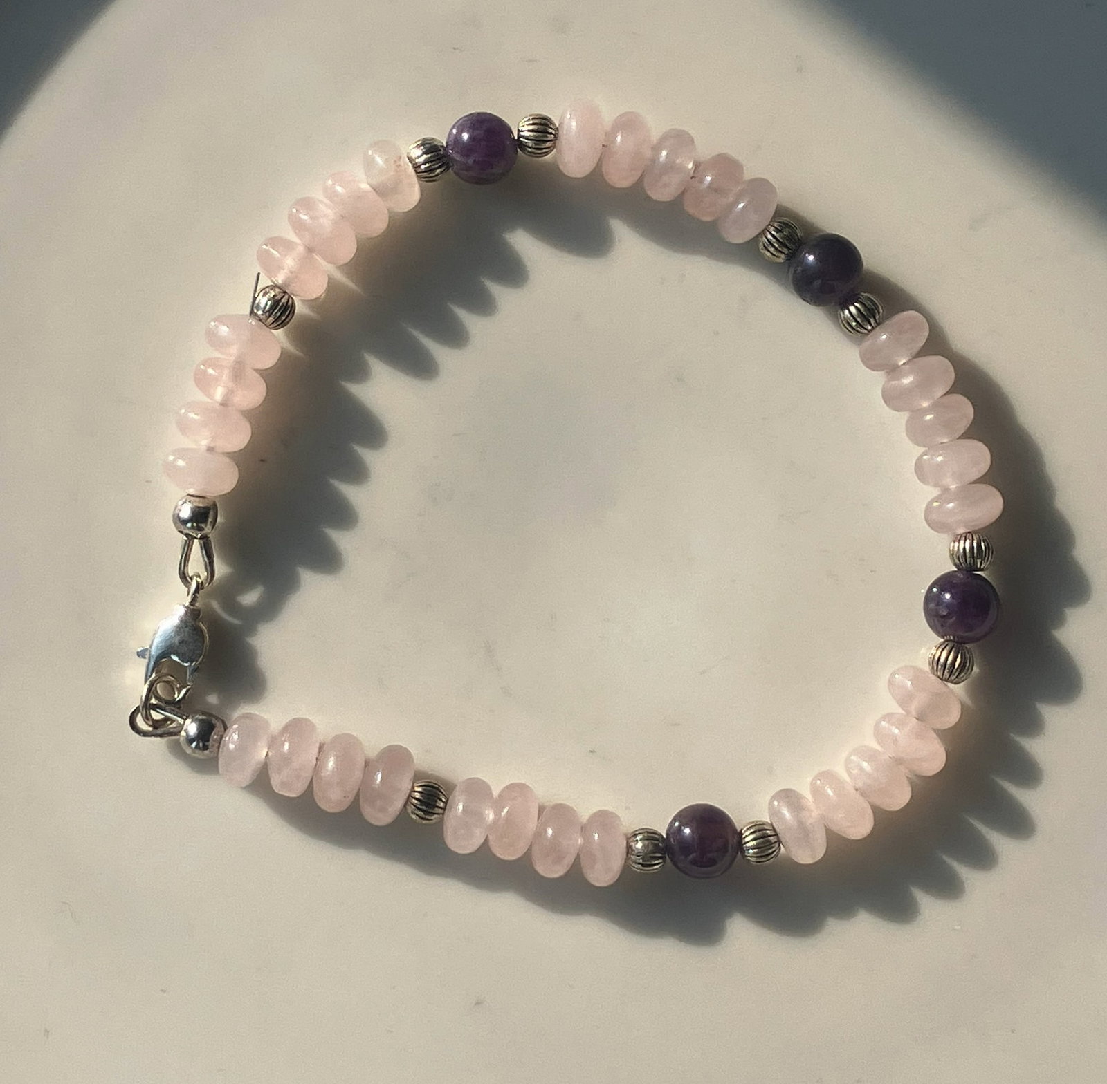 Vintage Pink Quartz Bracelet (1 of 2)