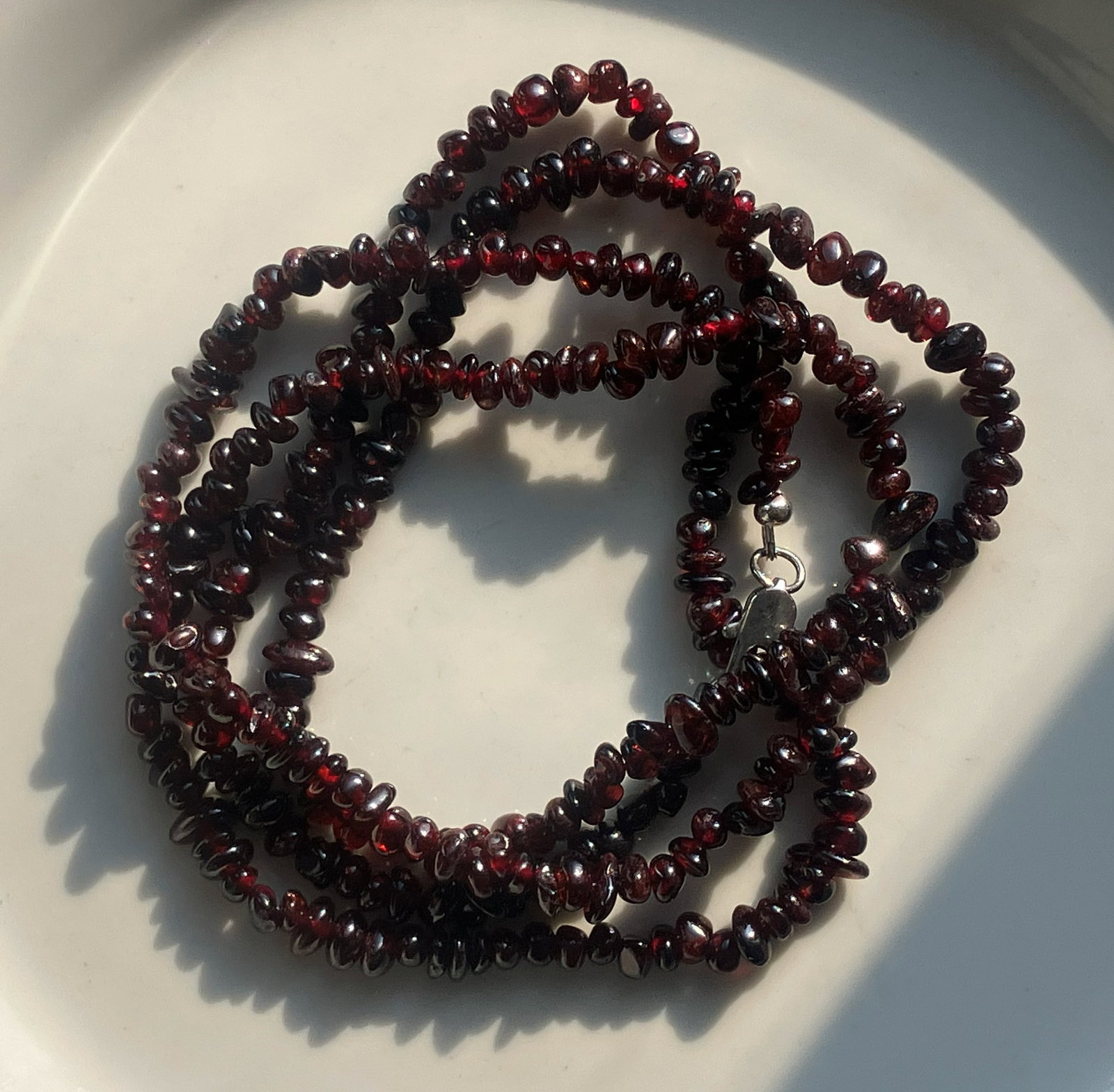 Vintage Garnet Necklace: Vintage Garnet Necklace, Length: 40"