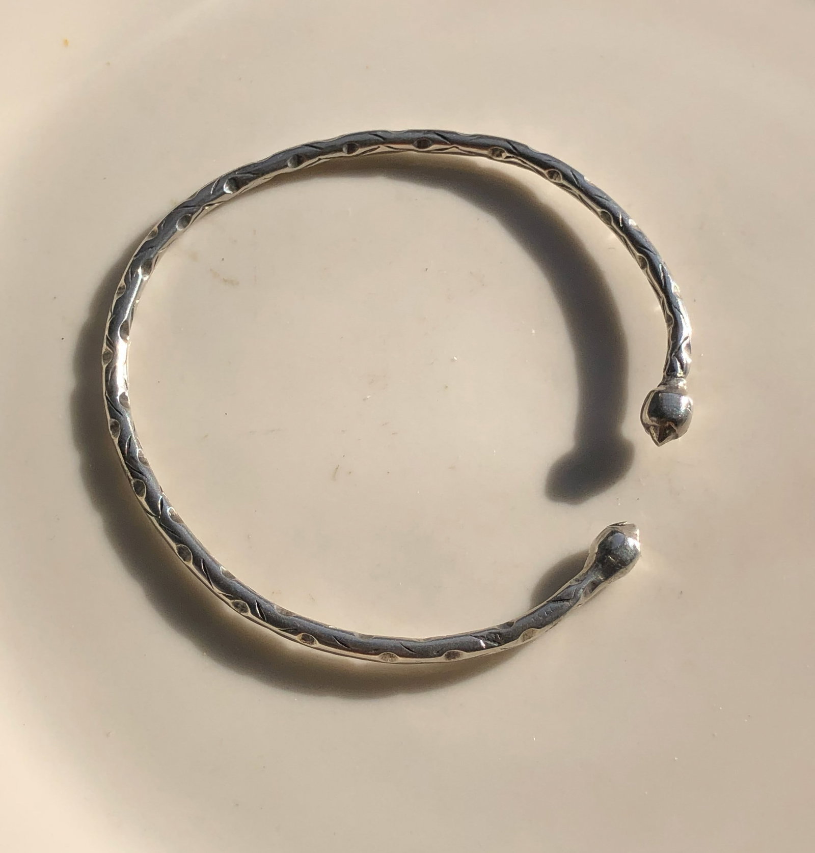 Silver Bangle Bracelet - 2