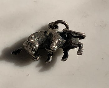 Vintage Silver Cow Pendant