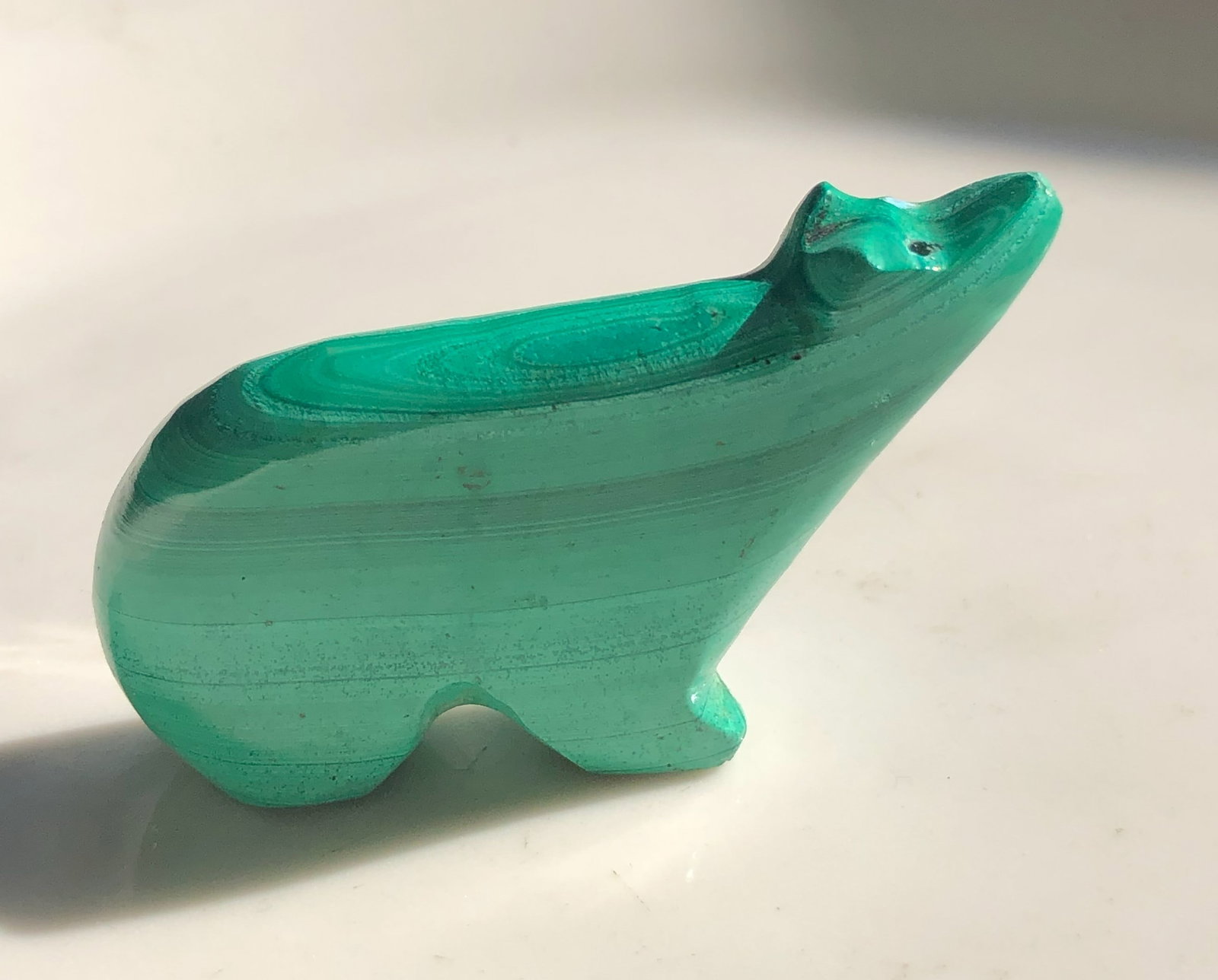 Vintage Malachite Bear Statue: Vintage Malachite Bear Statue, Size: 2.25"