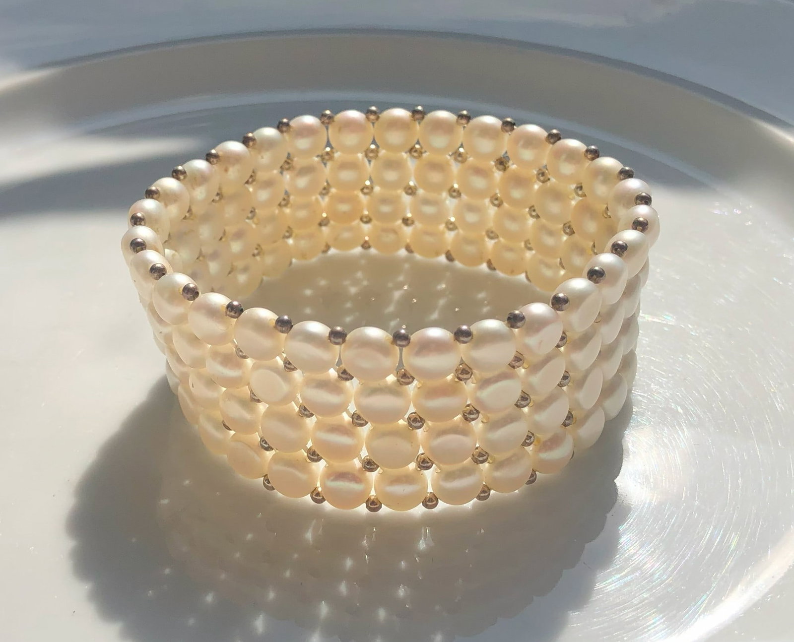 Vintage Pearl and Silver Bracelet: Vintage Pearl and Silver Bracelet