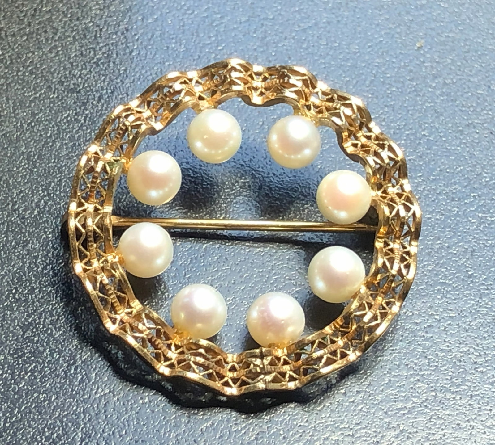 Vintage Gold Filled Pearl Brooch Pin (1 of 4)