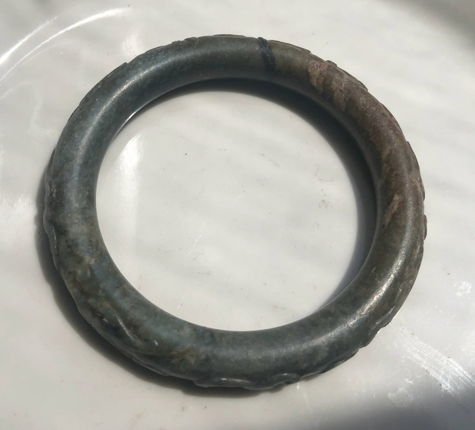 Antique Jade Bangle - 2