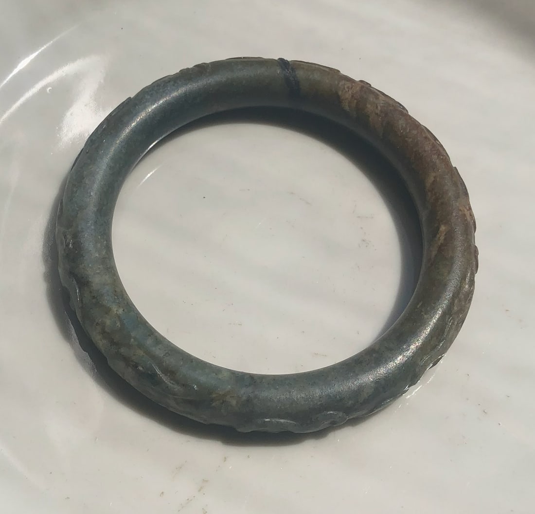 Antique Jade Bangle - 5