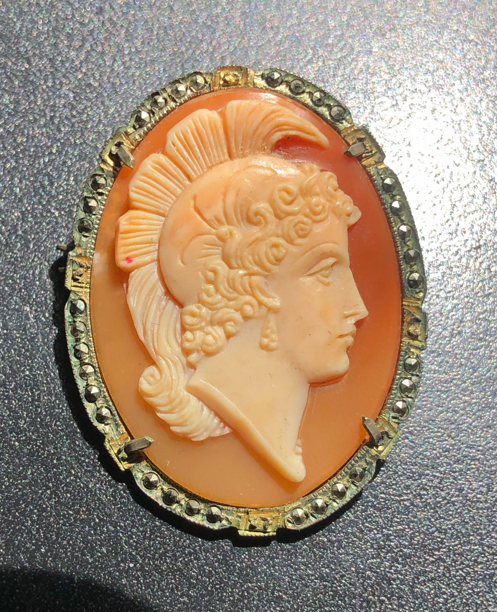 Vintage silver cameo Pendant (1 of 2)