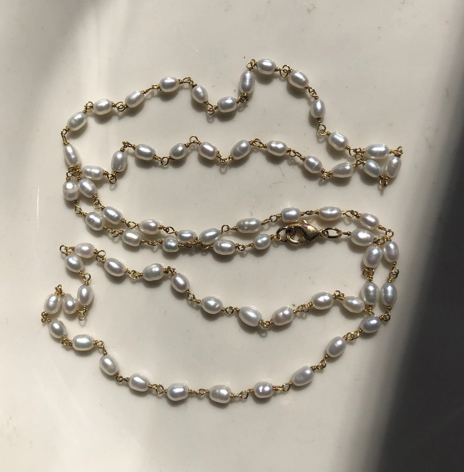 Vintage Silver Pearl Necklace: Vintage Silver Pearl Necklace