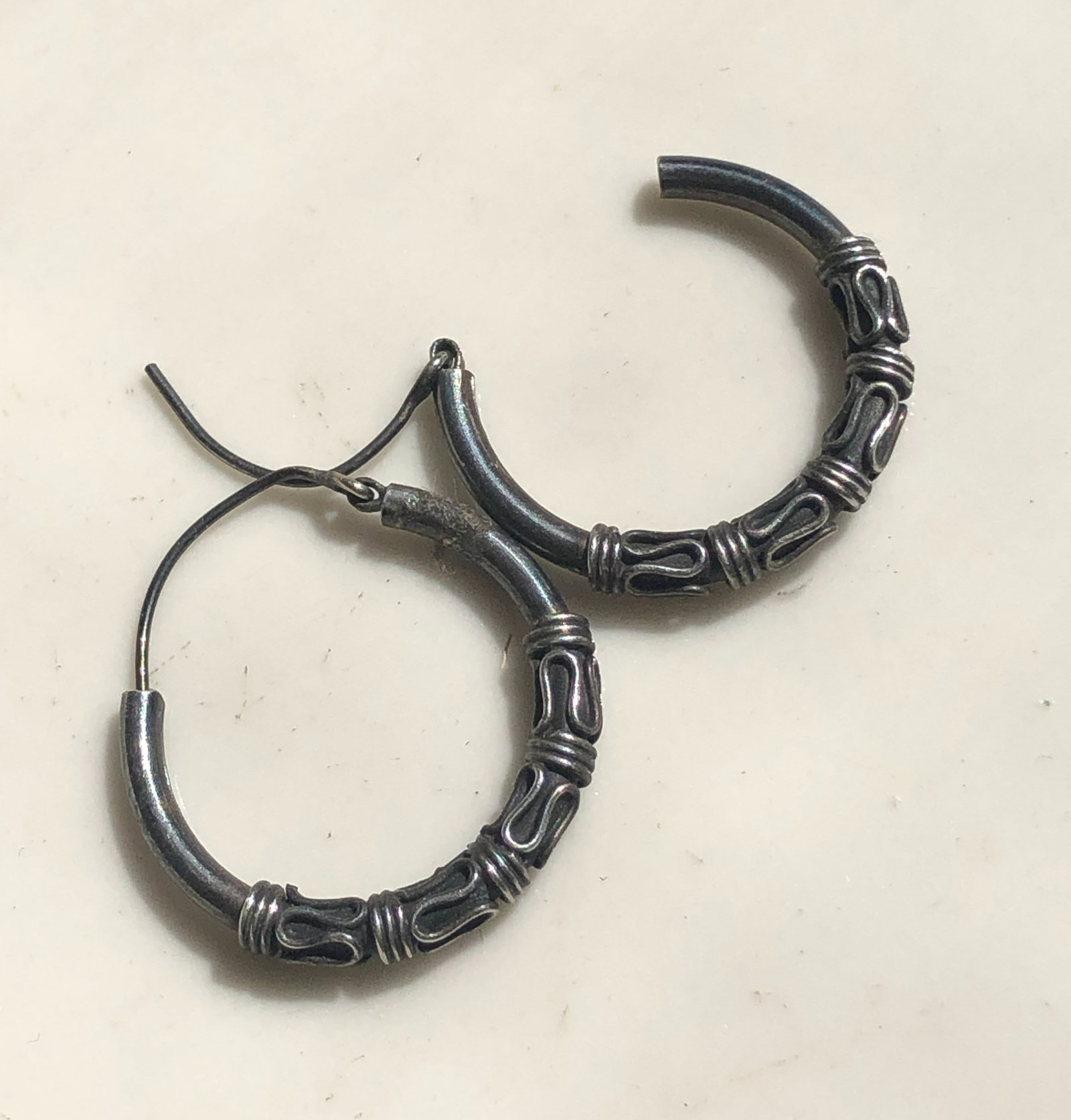 Pair of Silver Earrings: Pair of Silver Earrings