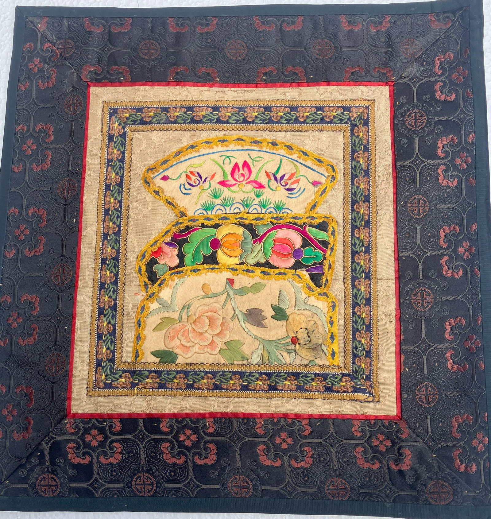 Vintage Embroidery Panel: Vintage Embroidery Panel, Size: 10" x 10"