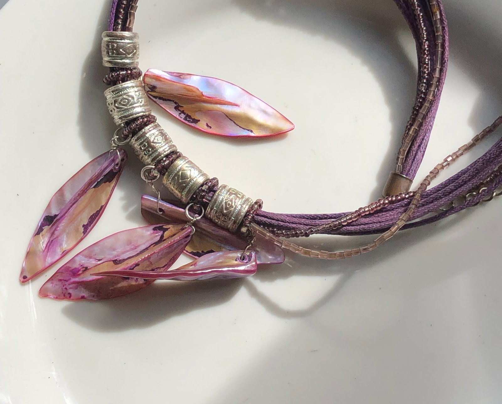 Purple Shell Necklace - 2