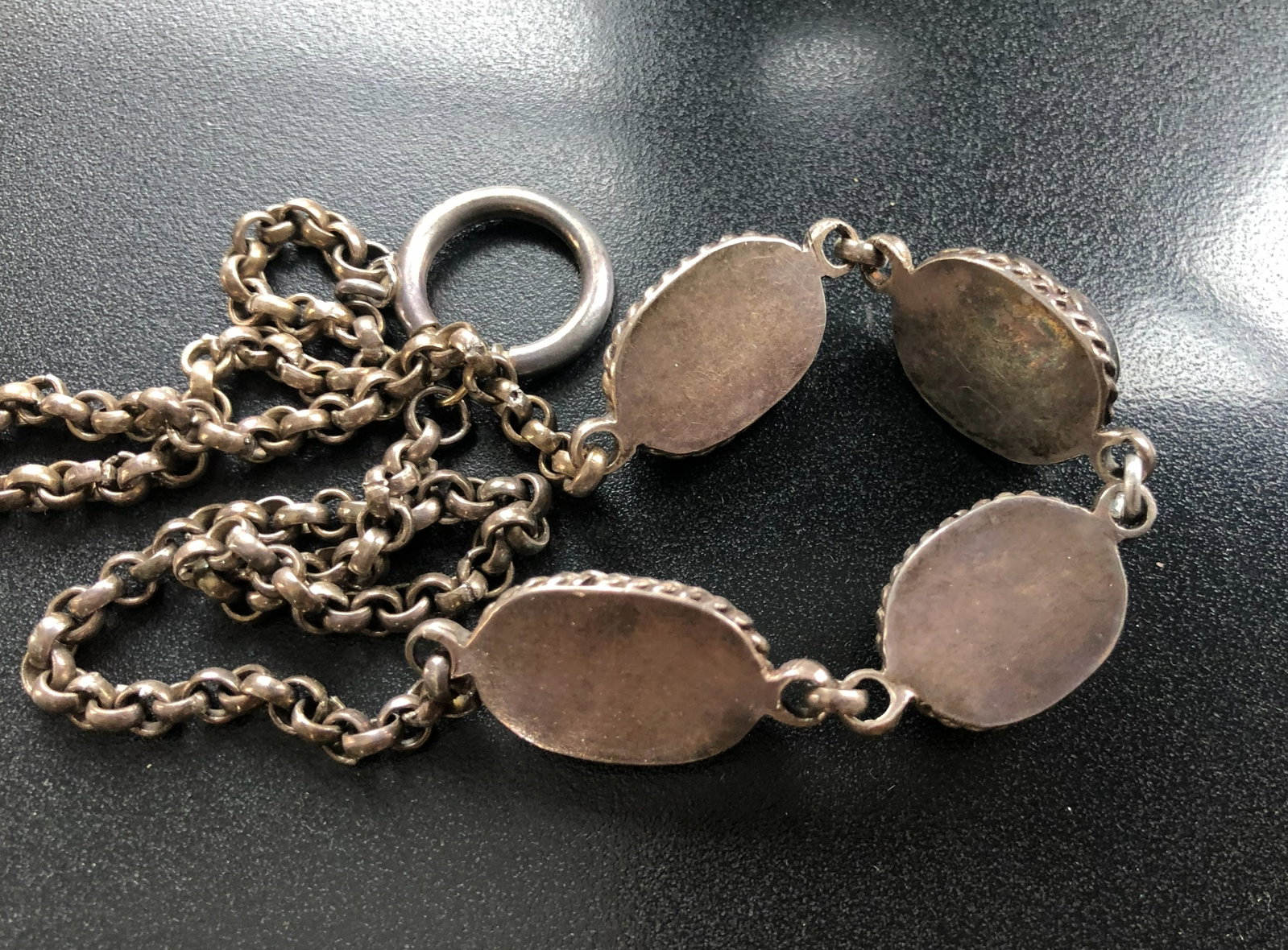 Antique Silver Turquoise Necklace - 3