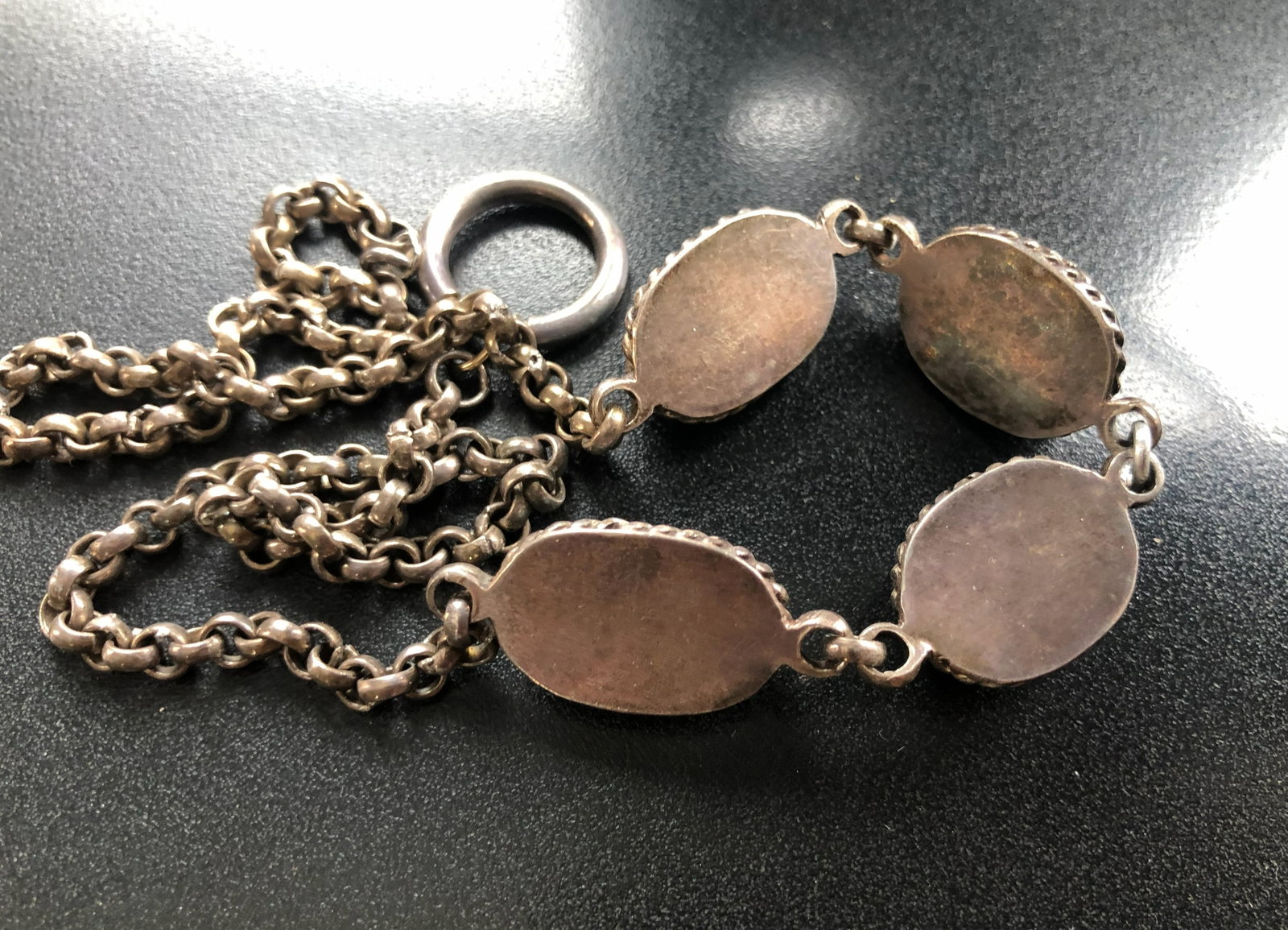 Antique Silver Turquoise Necklace - 4