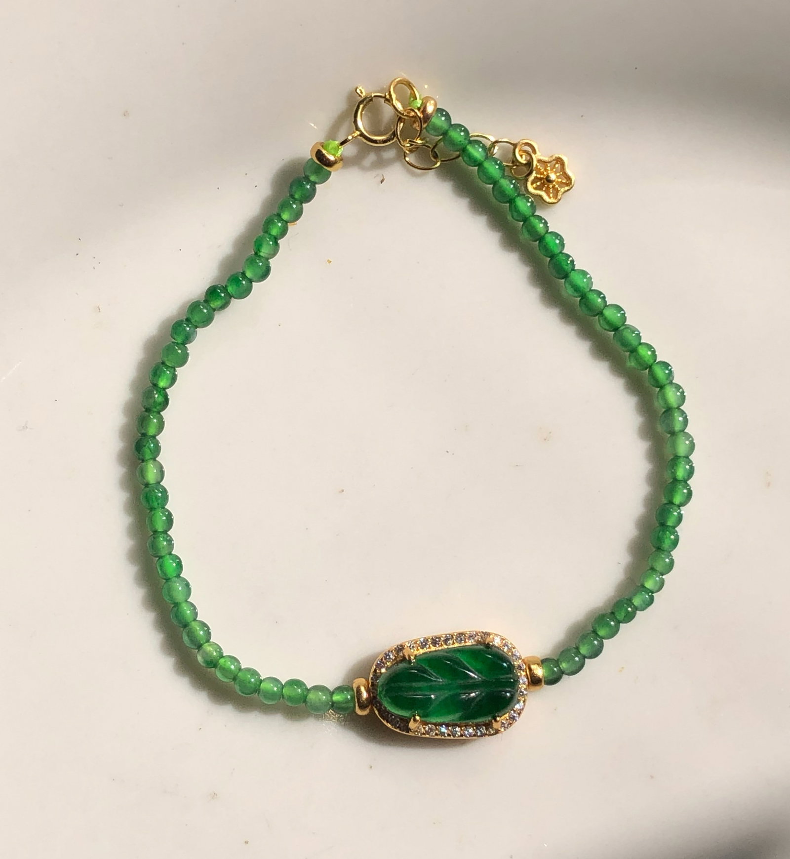 Natural Green Jadeite Bracelet (1 of 3)