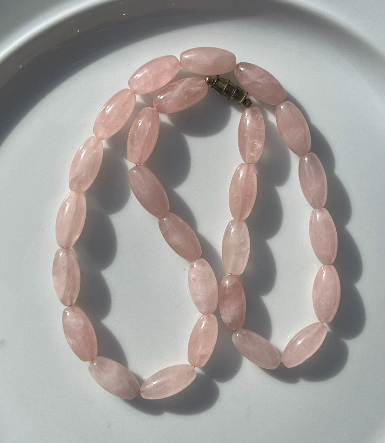 Vintage Pink Quartz Necklace: Vintage Pink Quartz Necklace