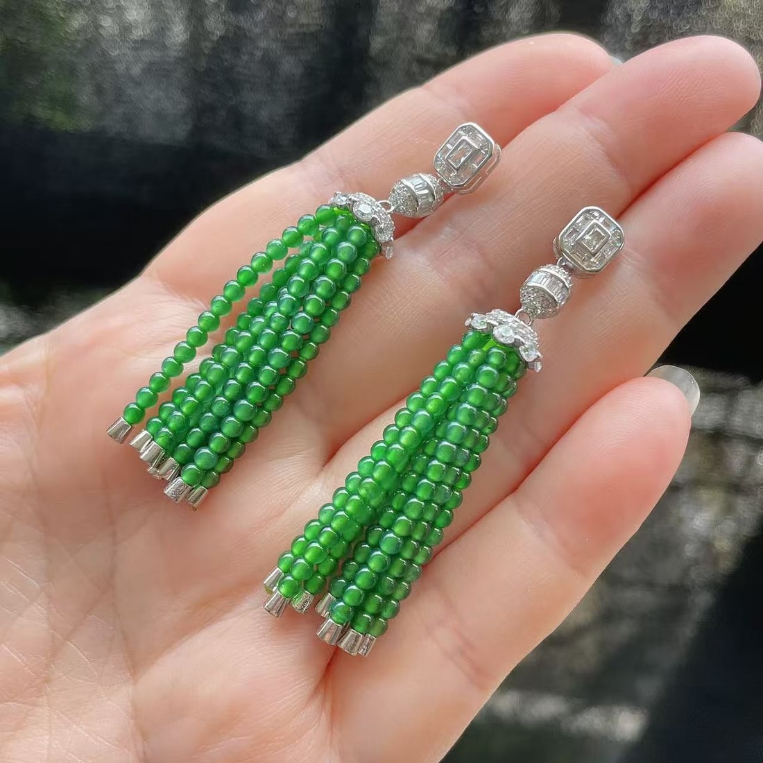 Pair of Natural Jadeite Earrings (1 of 1)
