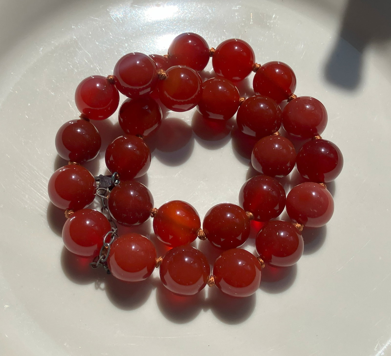 Vintage Cartnelian Beads Necklace: Vintage Cartnelian Beads Necklace, Size of bead: 15mm