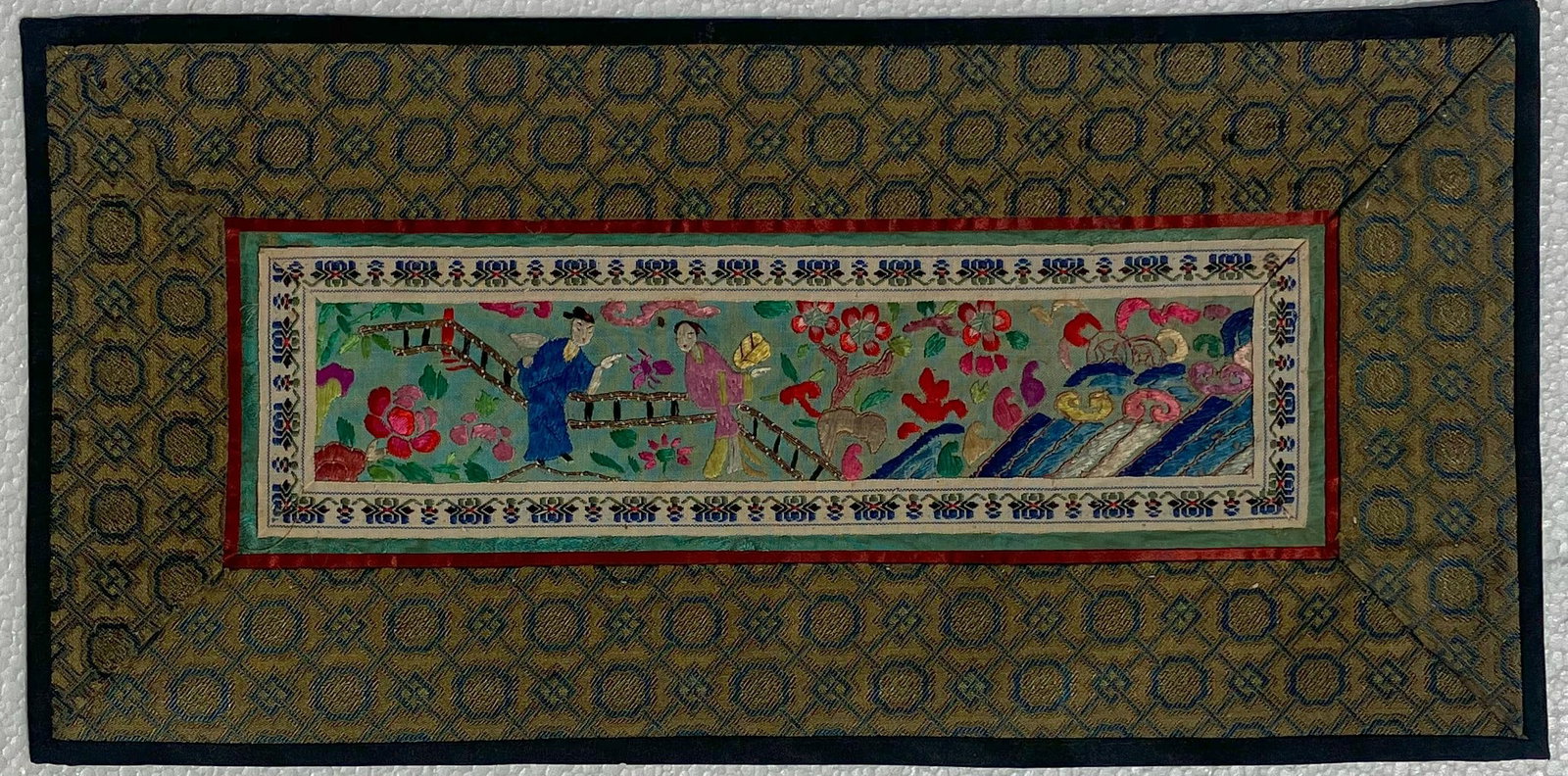 Vintage Embroidery Panel: Vintage Embroidery Panel, Size: 13" x 6.5"