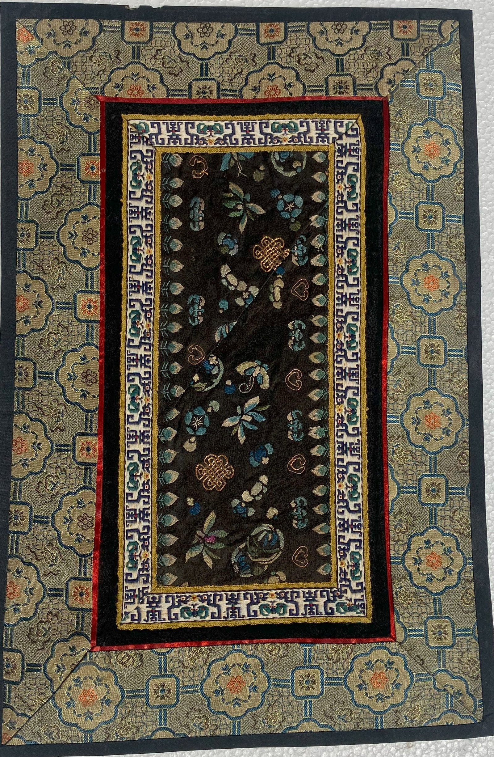Vintage Embroidery Panel: Vintage Embroidery Panel, Size: 13.5" x 9"