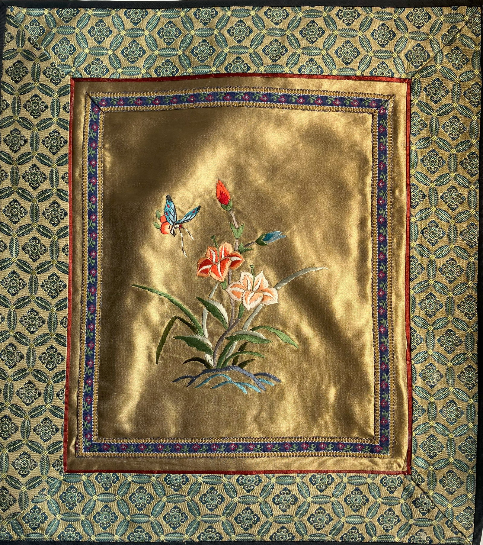 Vintage Embroidery Panel, Size: 11" x 10": Vintage Embroidery Panel, Size: 11" x 10"