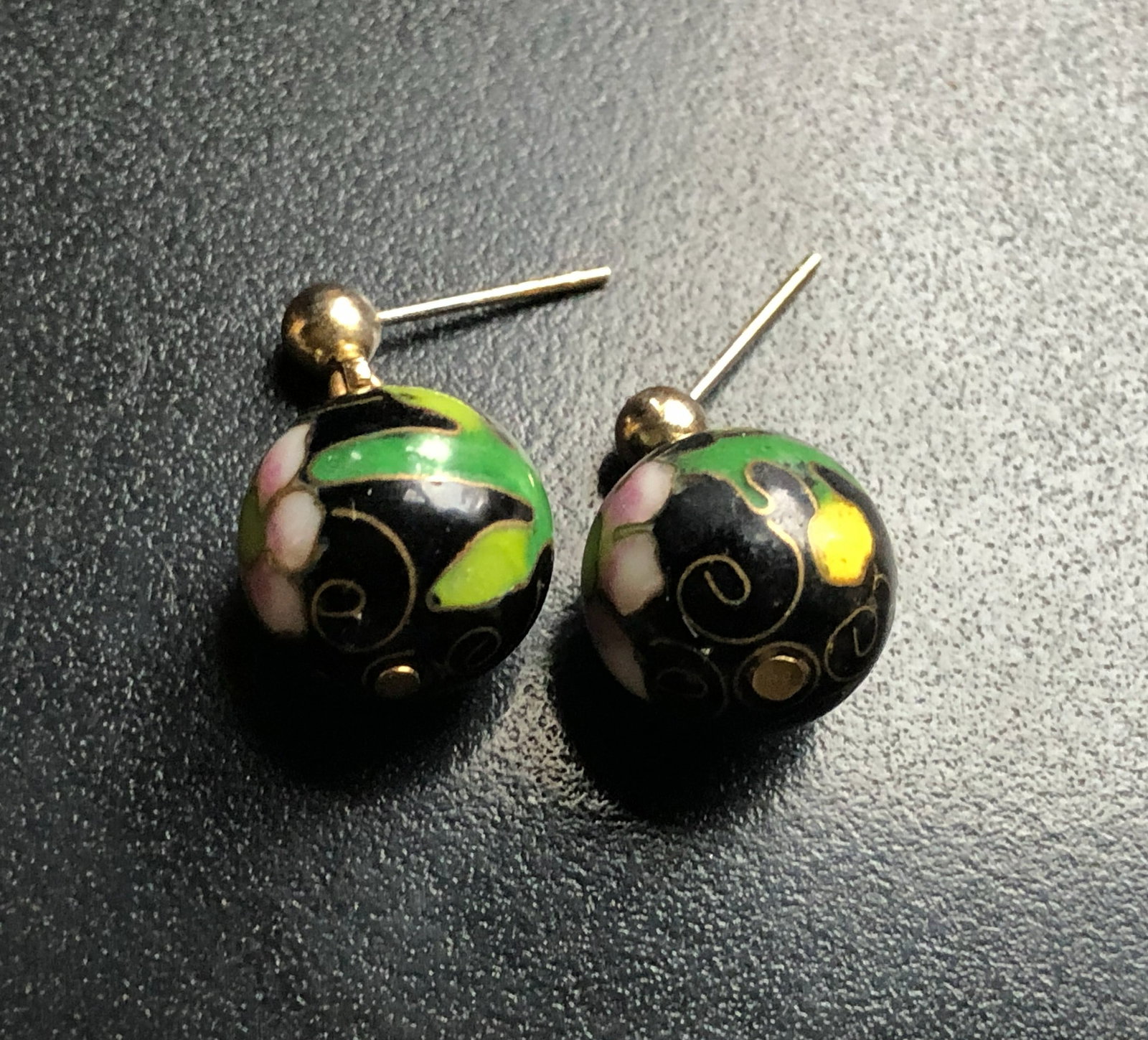 Pair of Cloisonne Earrings: Pair of Cloisonne Earrings