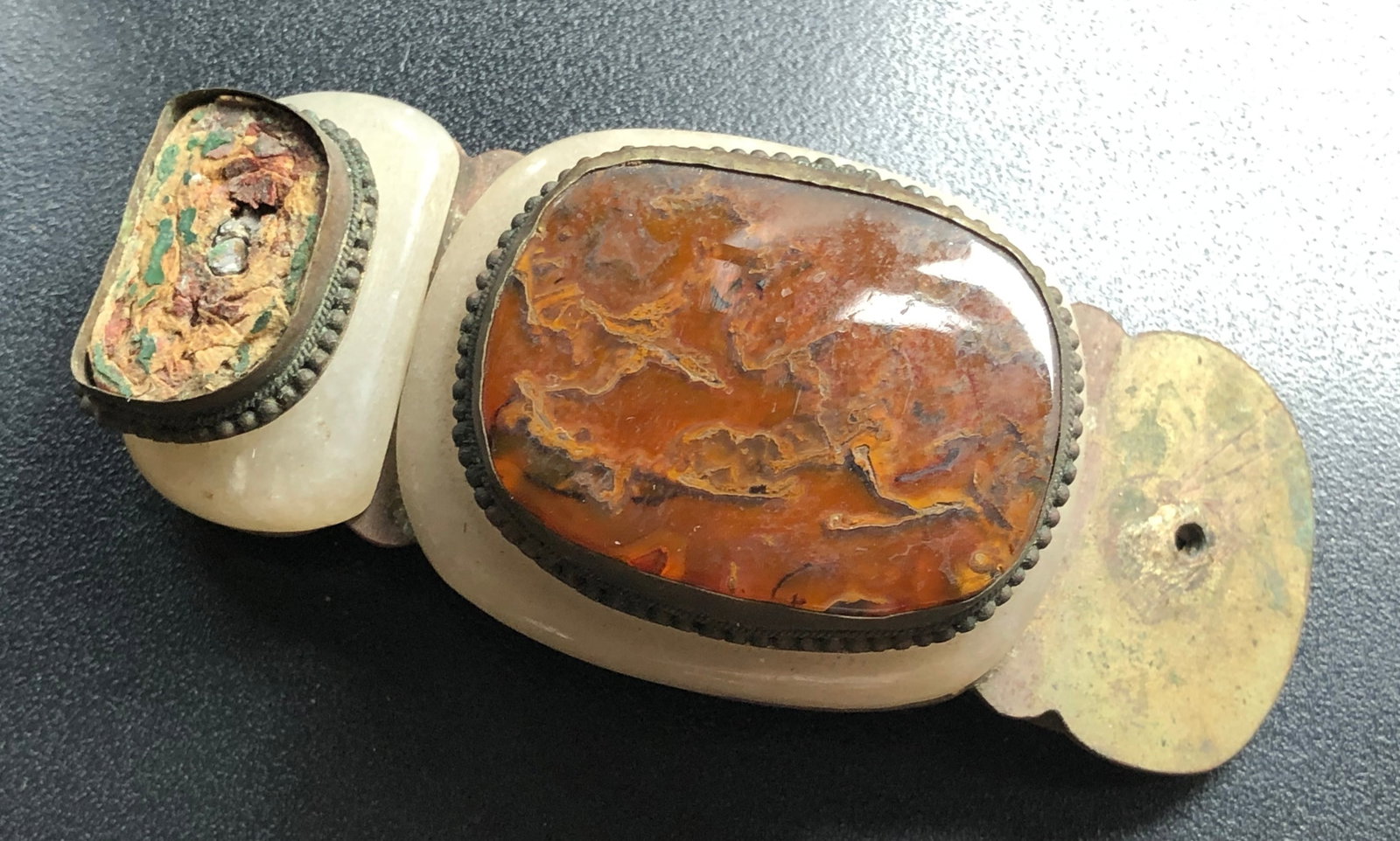 Antique Chinese Jade Blet buckle: Antique Chinese Jade Blet buckle, Size: 3"