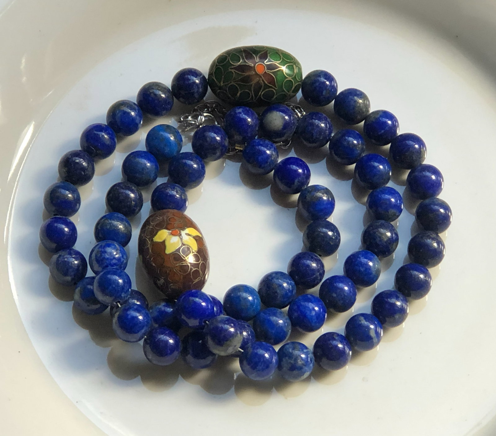 Vintage Lapis Beads Necklace: Vintage Lapis Beads Necklace, Length: 26"