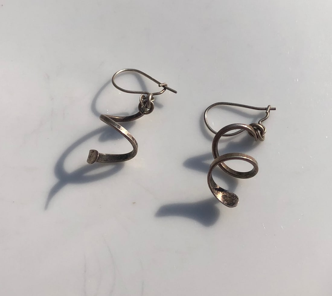 Pair of Silver Earrings: Pair of Silver Earrings